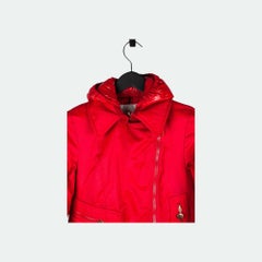 Moncler Women's Red Hooded Parka Jacket Size 1, Excellent Condition
