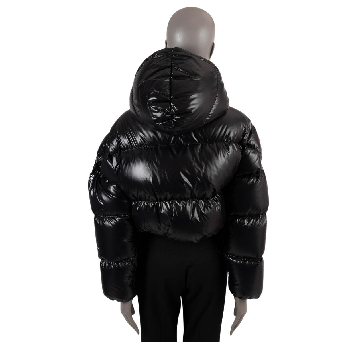 MONCLER x FRGMT black 2022 IRVINIE CROPPED DOWN Puffer Jacket 1 S In Excellent Condition For Sale In Zürich, CH