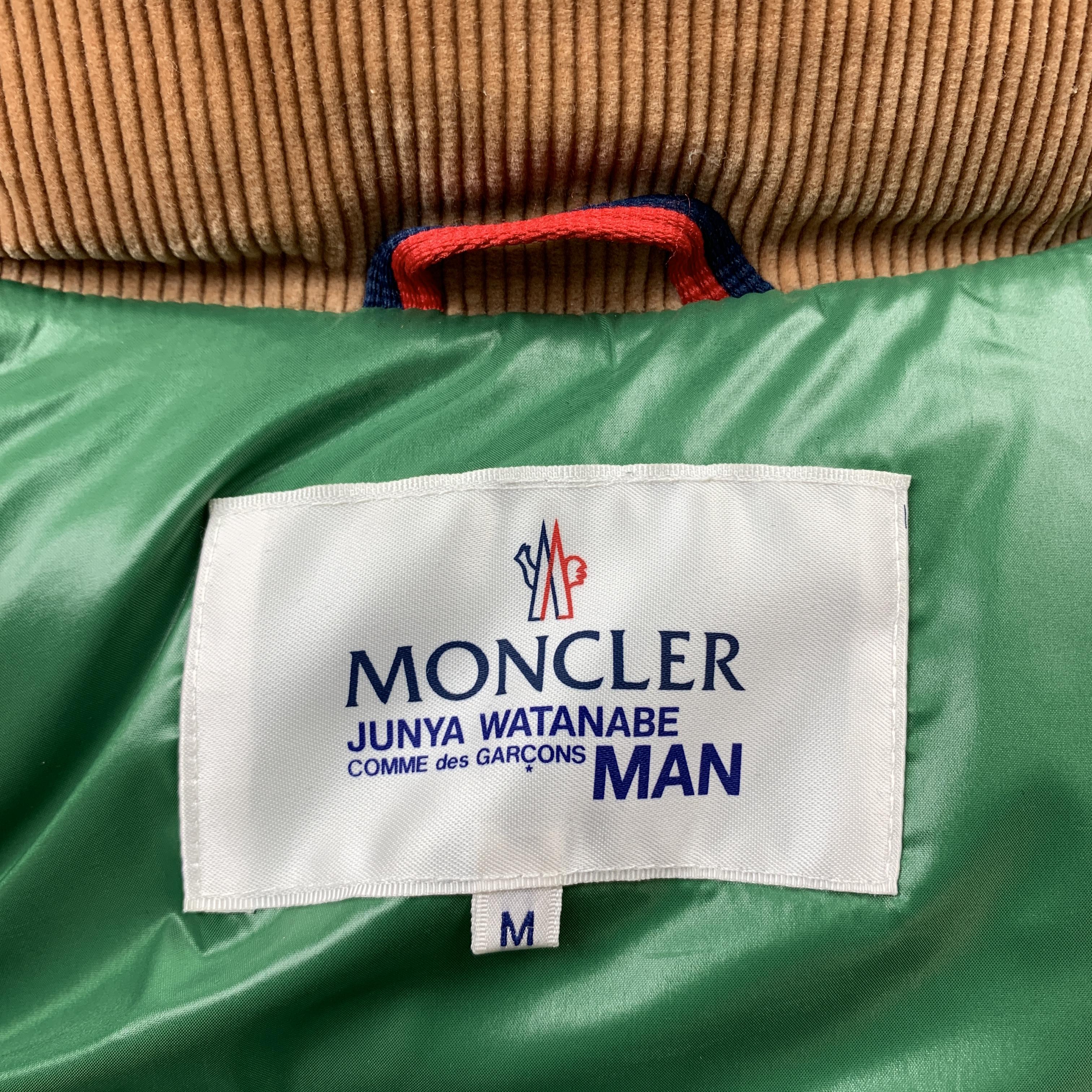 Men's MONCLER x JUNYA WATANABE Size M Brown Textured Wool Snaps Vest