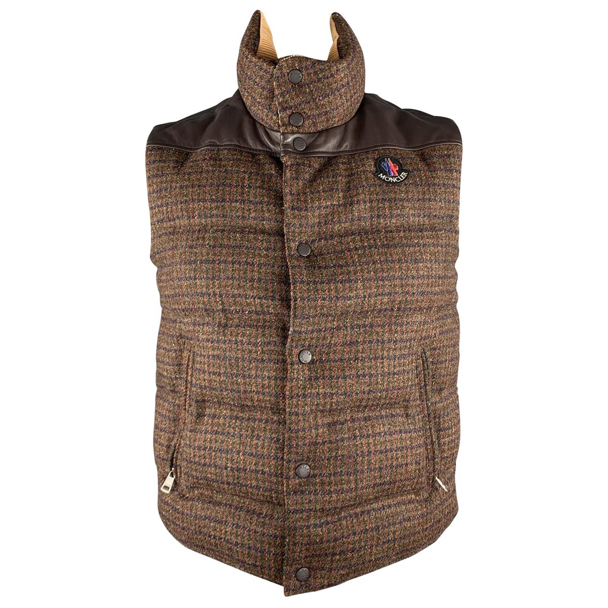 MONCLER x JUNYA WATANABE Size M Brown Textured Wool Snaps Vest