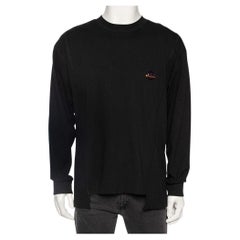 Moncler X Palm Angels Black Cotton Logo Embossed Long Sleeve T-Shirt L