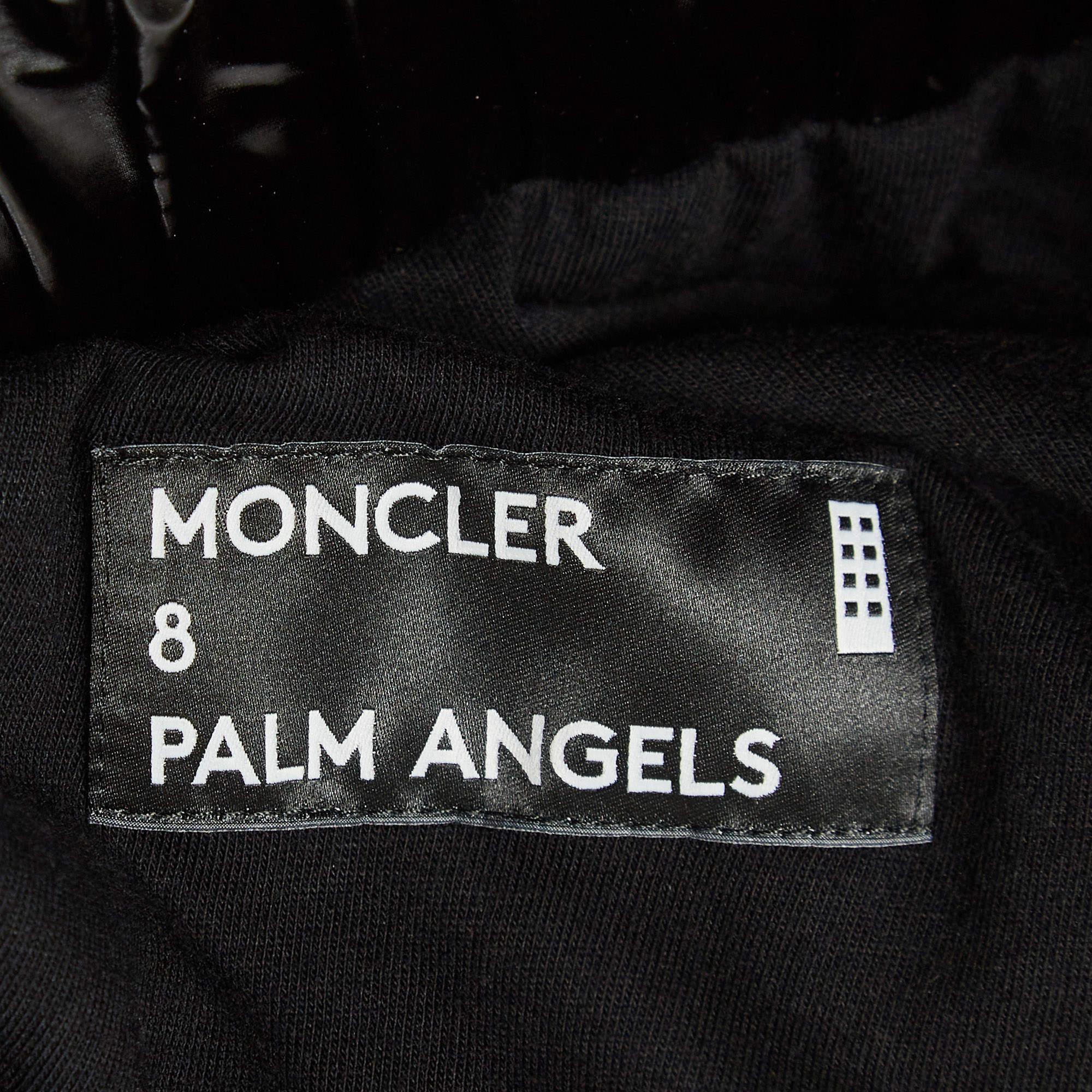 Moncler x Palm Angels Joggers mit schwarzen Seitenstreifen und synthetischem Logo-Applikation, M im Angebot 1