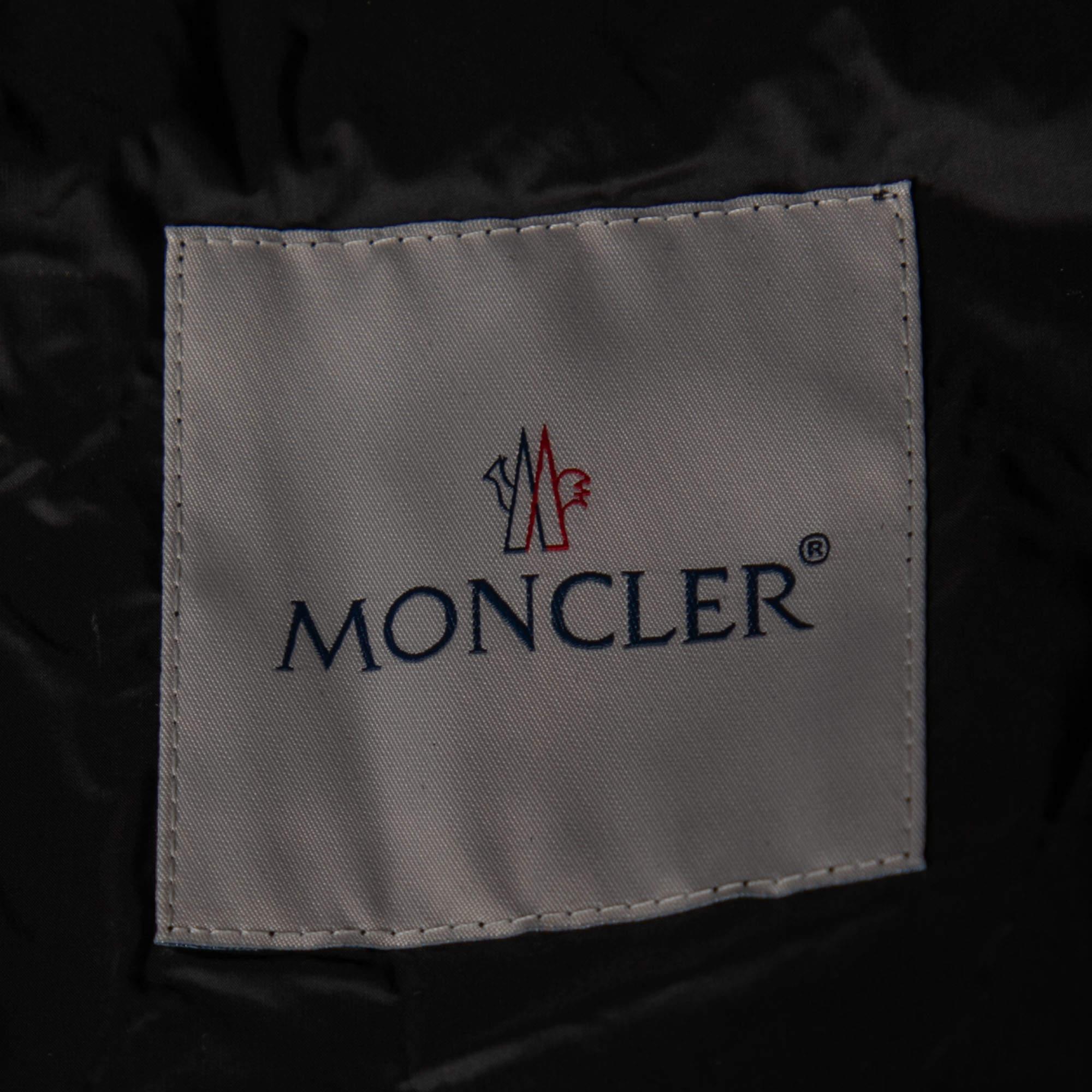 Moncler x Palm Angels Black Synthetic Hooded Parka XS 1
