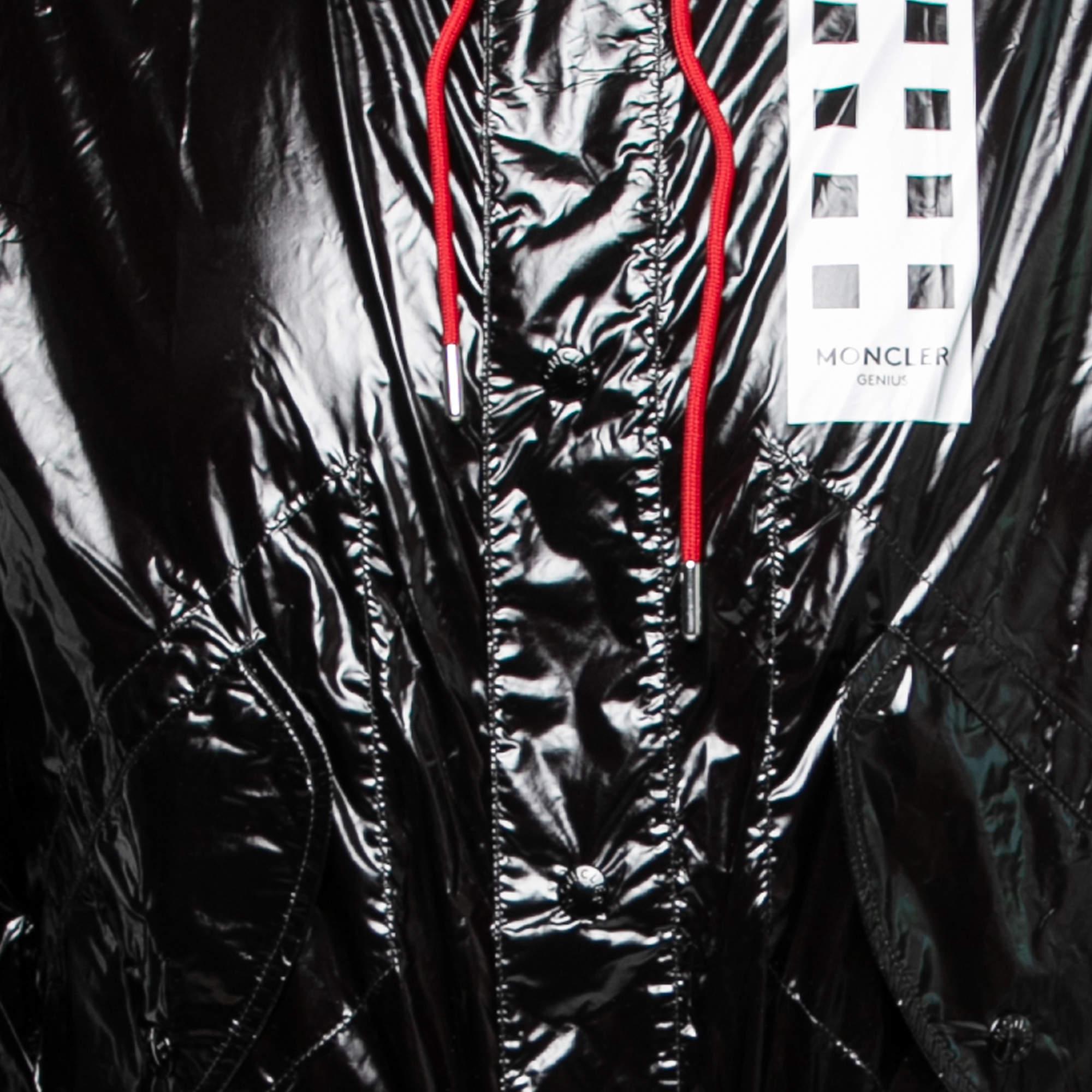 Moncler x Palm Angels Black Synthetic Hooded Parka XS 4