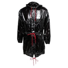 Moncler x Palm Angels Black Synthetic Hooded Parka XXS