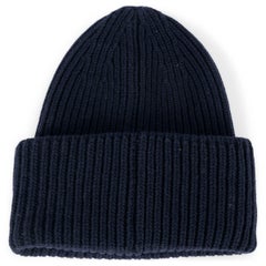 MONCLER x PALM ANGELS navy blue wool KNIT Beanie Knit Hat One Size
