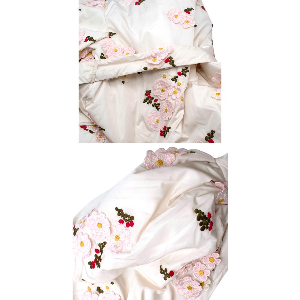 Moncler x Simone Rocha Ivory Floral Embroidered Belted Down Coat - Size 1Moncle 3