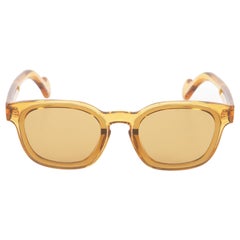 Lunettes de soleil carrées transparentes jaunes de Moncler