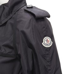 MONCLER Yukiko Giubbotto black snap buttons collared windbreaker poncho Sz.0 XS