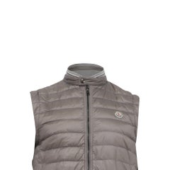 Moncler Daunenweste mit Reißverschluss aus grauem Polyamid