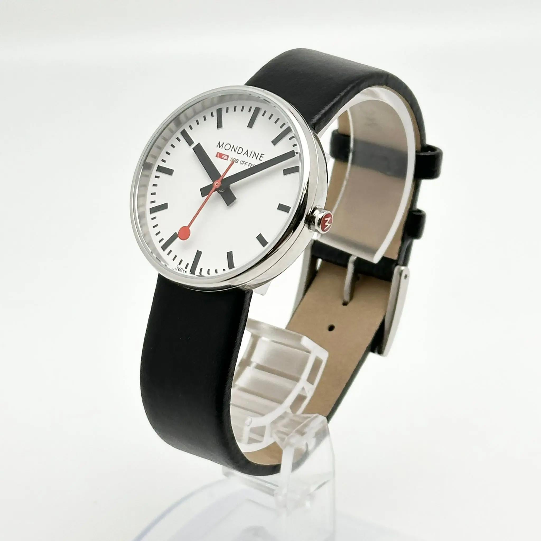 Mondaine Mini Giant Backlight Steel White Dial Quartz Watch MSX