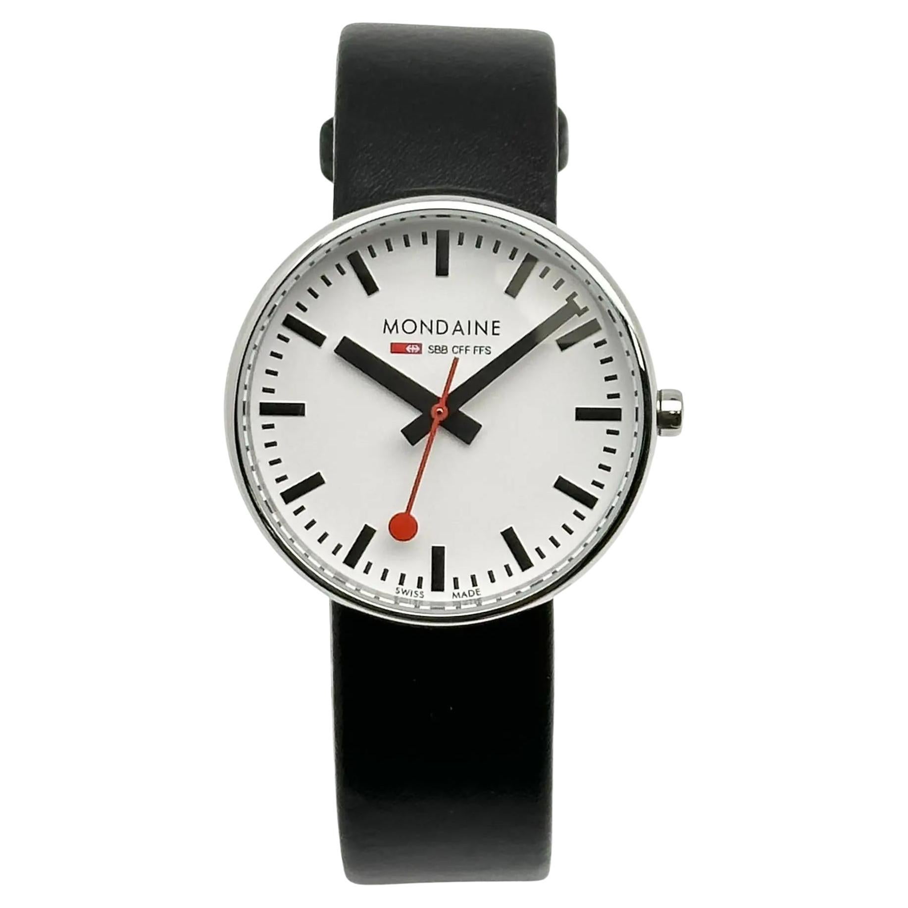 Mondaine Mini Giant Backlight Steel White Dial Quartz Watch MSX.3511B.LB For Sale