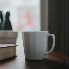 Monday Mug Grey Matte Set of Four Coffee Mug Contemporary Glazed Porcelain