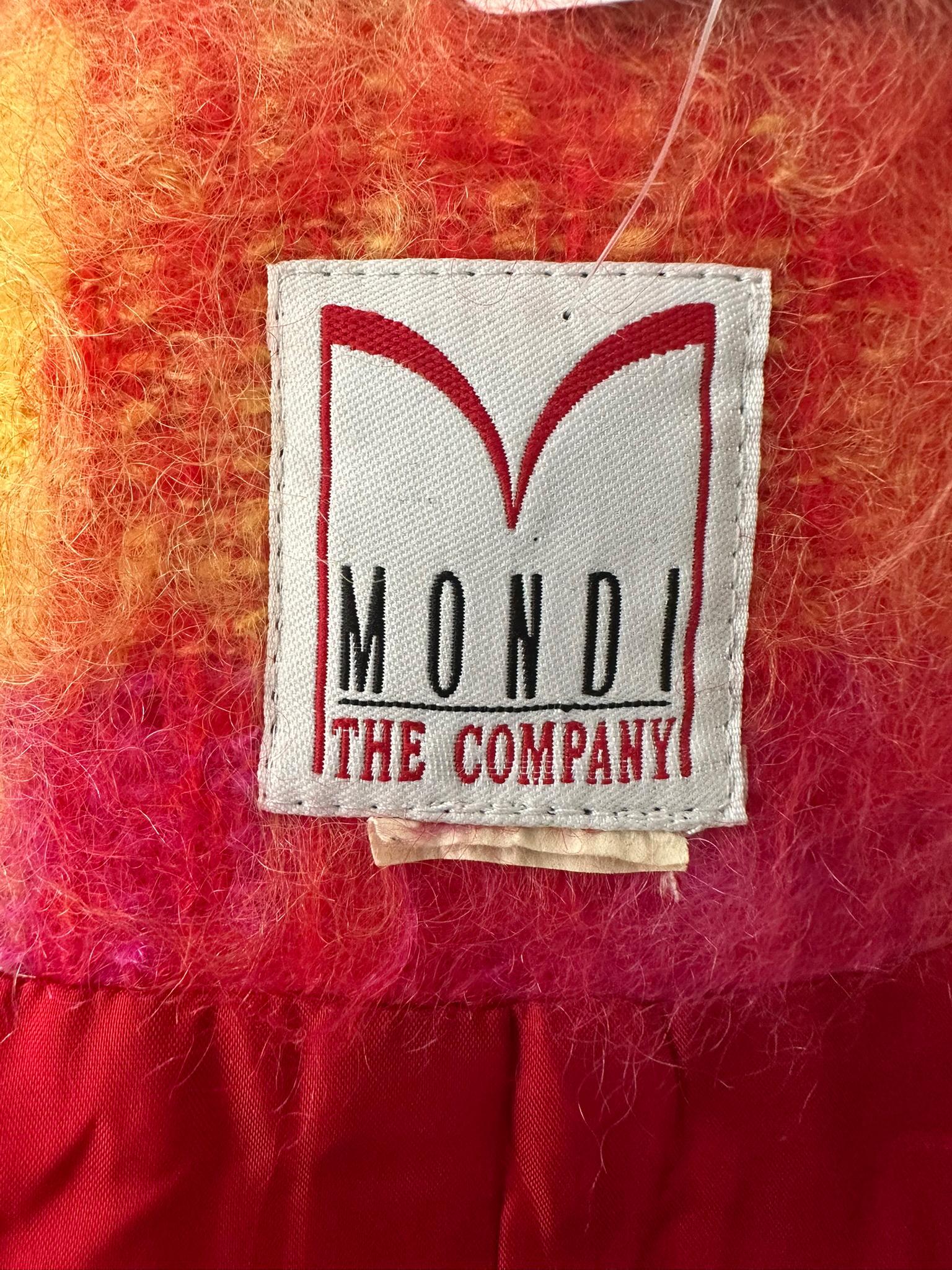Mondi Mohair Angora Chashmere Plaid Jacket Hot Pink Orange Yellow  34 For Sale 13