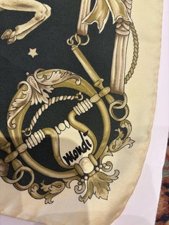 Mondi Vintage Silk Scarf w/Equestrian print in Very Good Condition