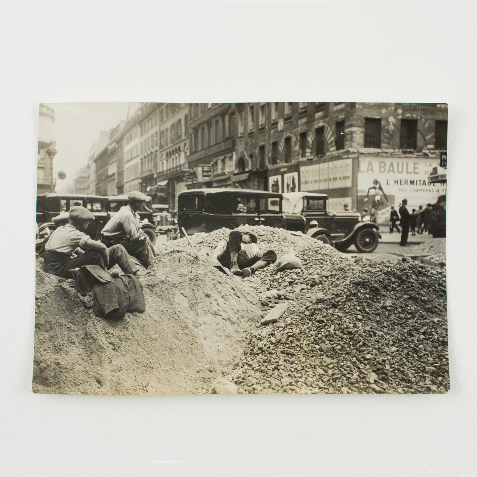 Paris, Construction Site in a Street, Silver Gelatin Black and White Photography For Sale 2
