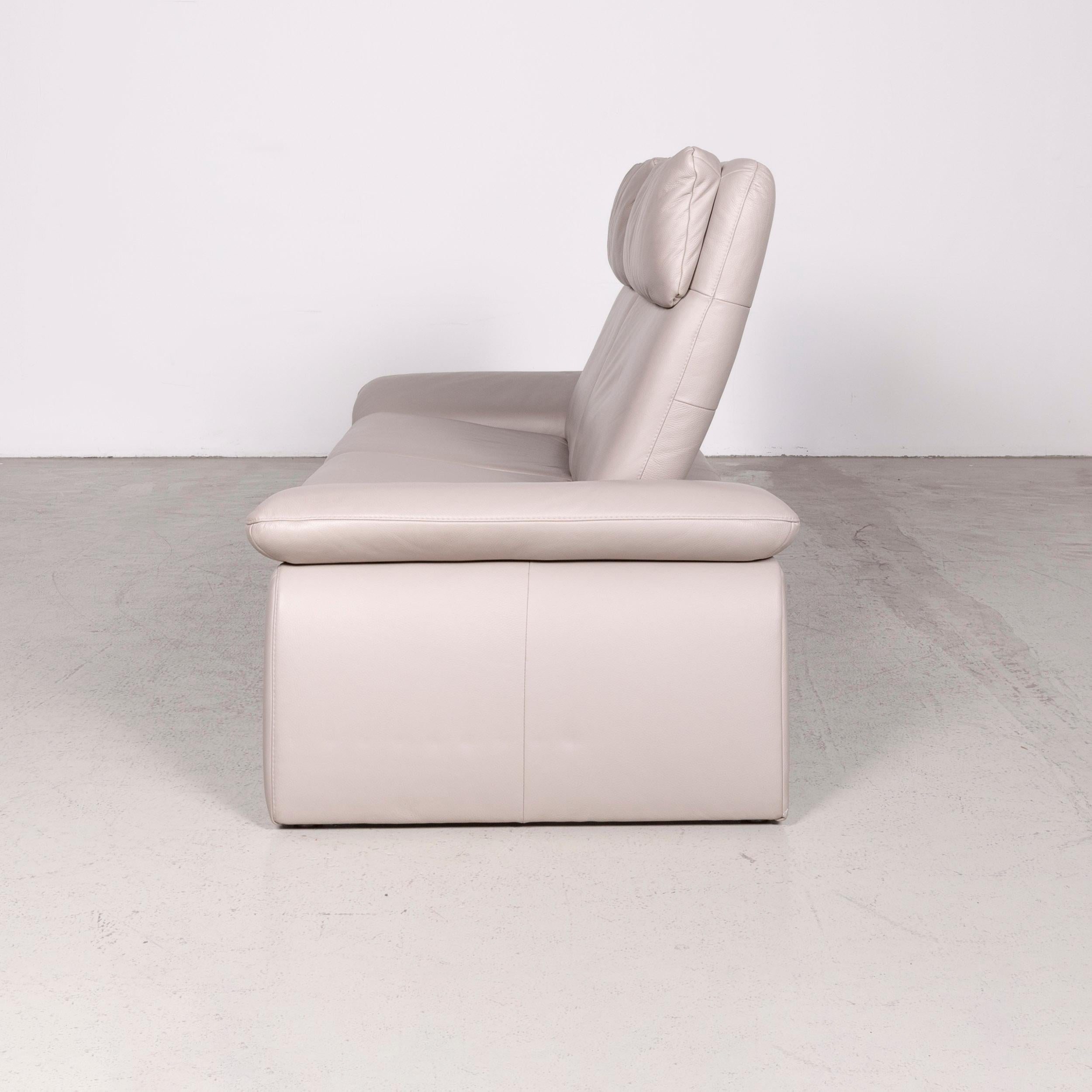 Mondo Designer Leather Sofa Gray Genuine Leather Three-Seat Couch For Sale 3