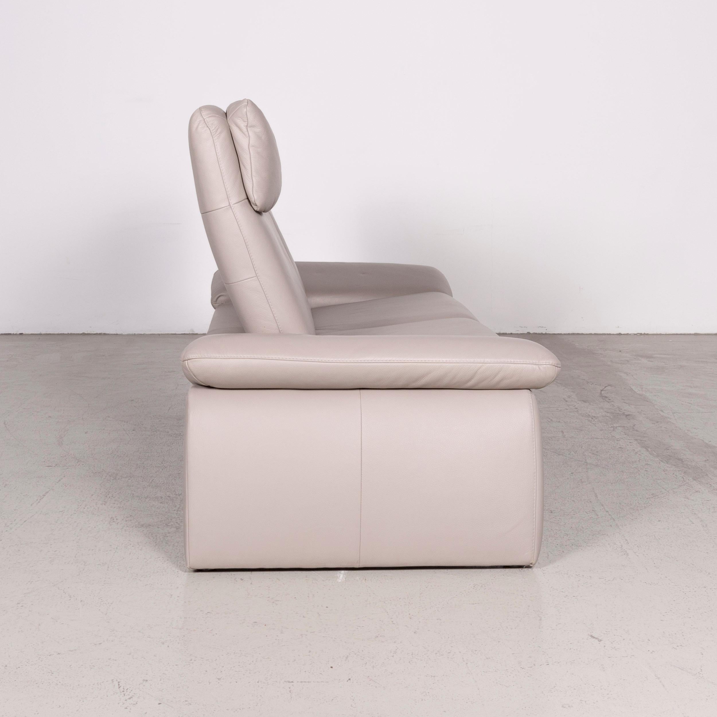 Mondo Designer Leather Sofa Gray Genuine Leather Three-Seat Couch For Sale 1