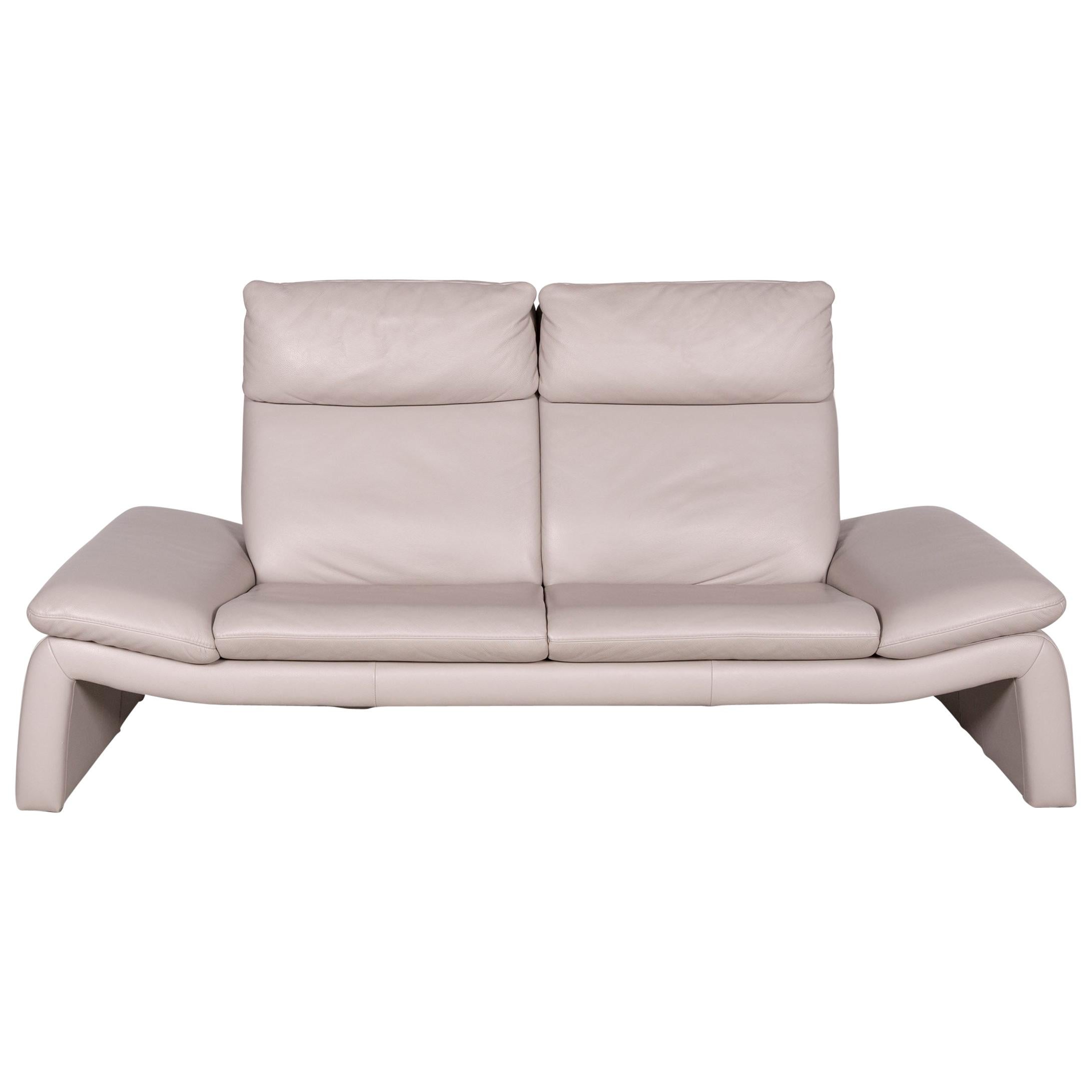 Mondo Designer Leather Sofa Gray Genuine Leather Three-Seat Couch For Sale