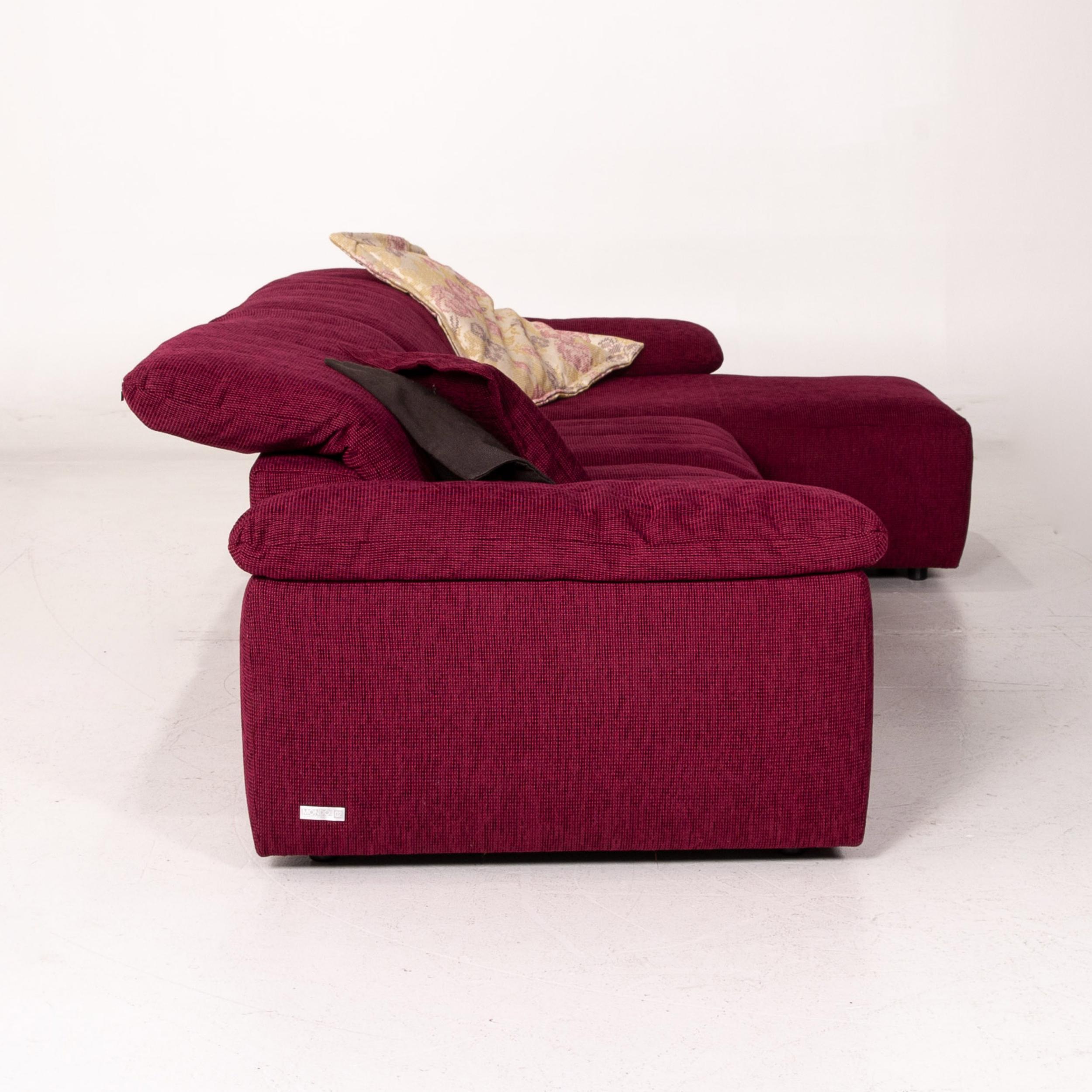 Mondo Fabric Corner Sofa Electrical Function Purple Berry Relax Function Sofa For Sale 6