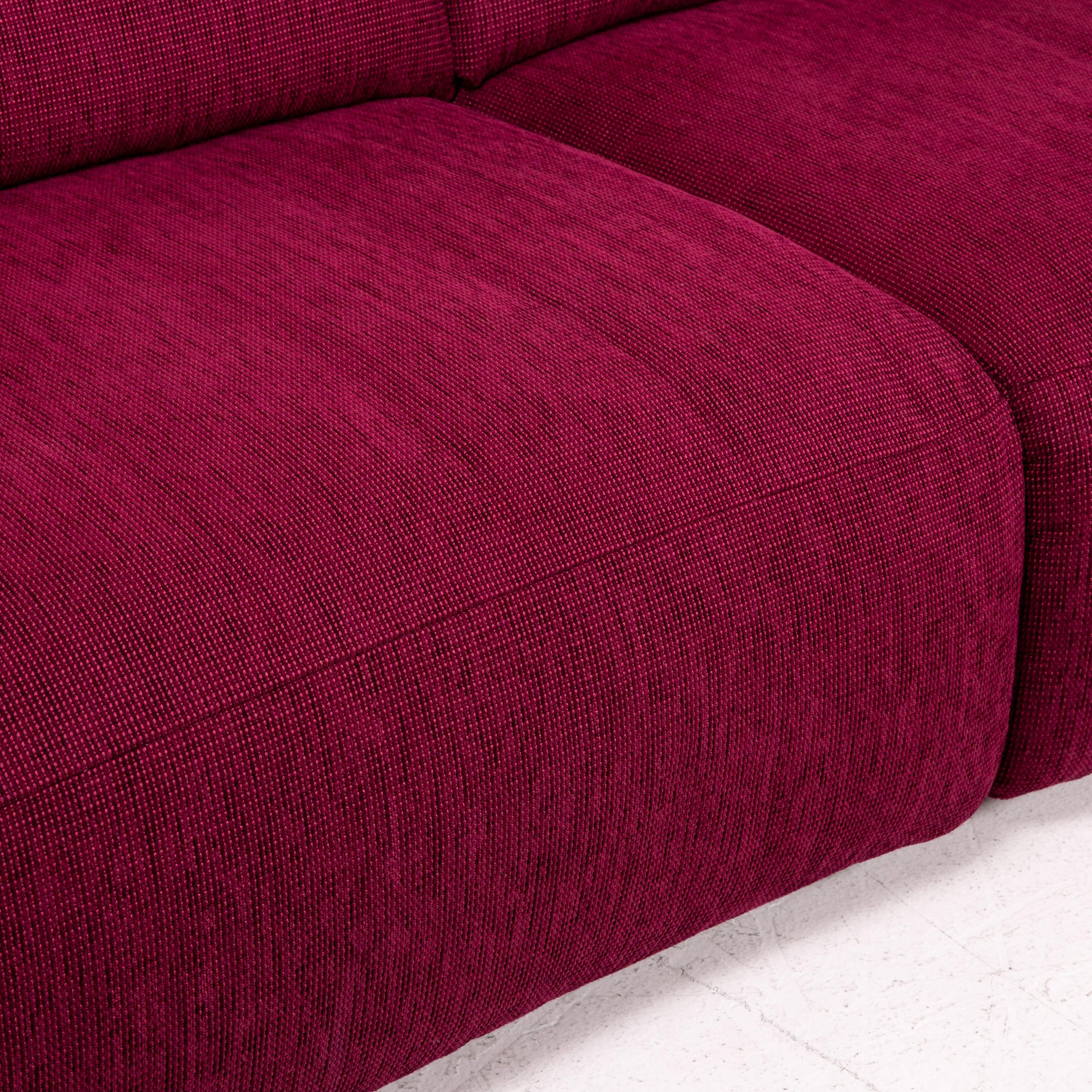 European Mondo Fabric Corner Sofa Electrical Function Purple Berry Relax Function Sofa For Sale
