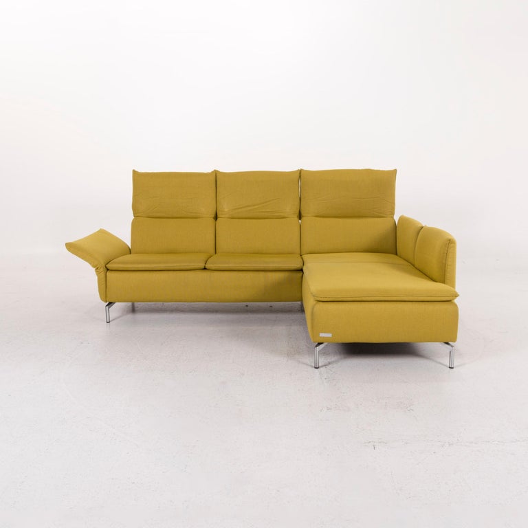 Mondo Kenza Exclusive Fabric Corner Sofa Yellow Sofa Couch at 1stDibs
