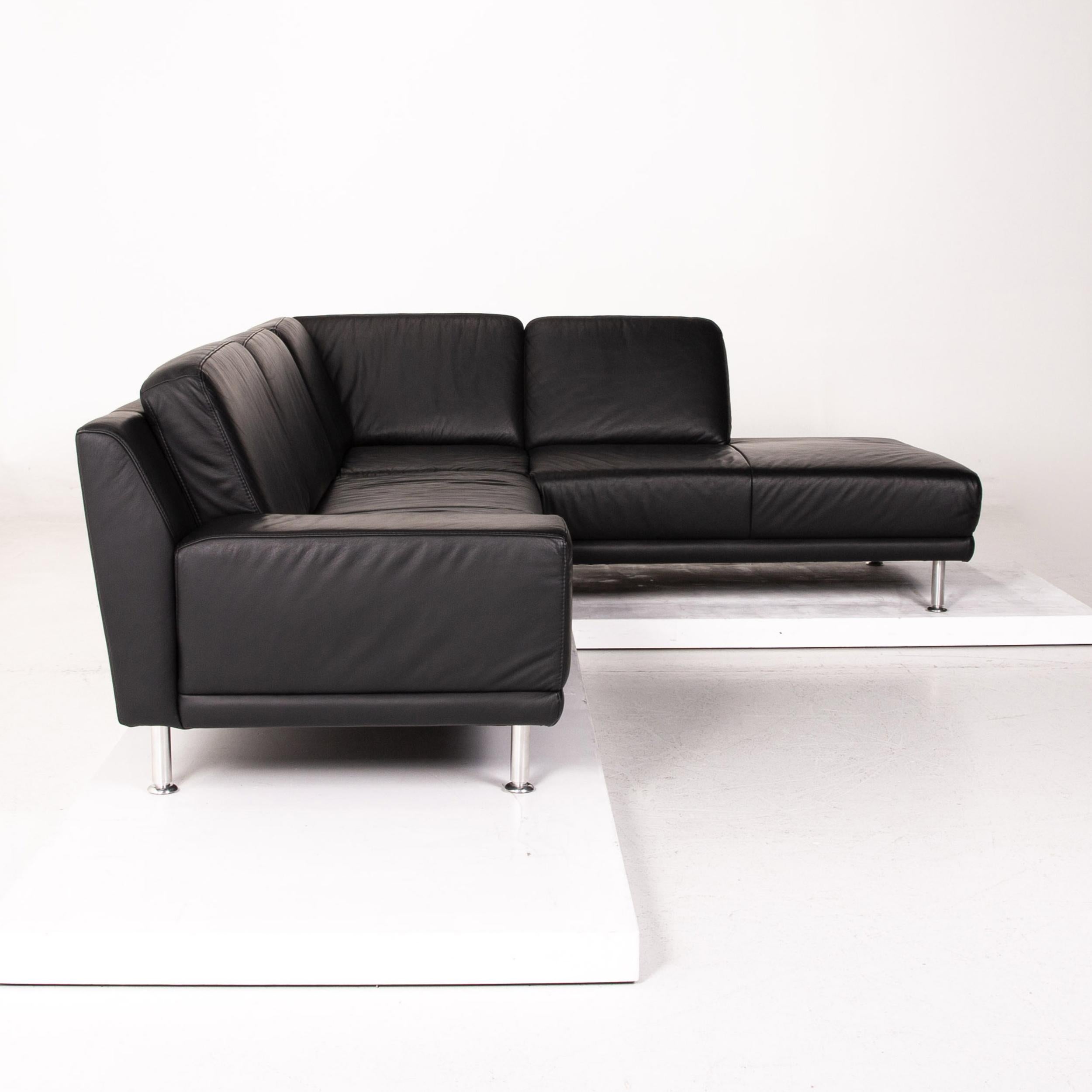 Mondo Leather Corner Sofa Black Sofa Couch For Sale 3