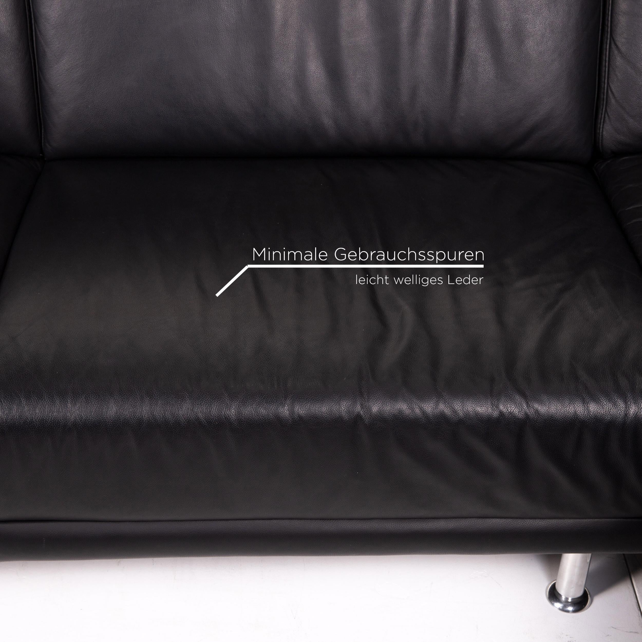 European Mondo Leather Corner Sofa Black Sofa Couch For Sale