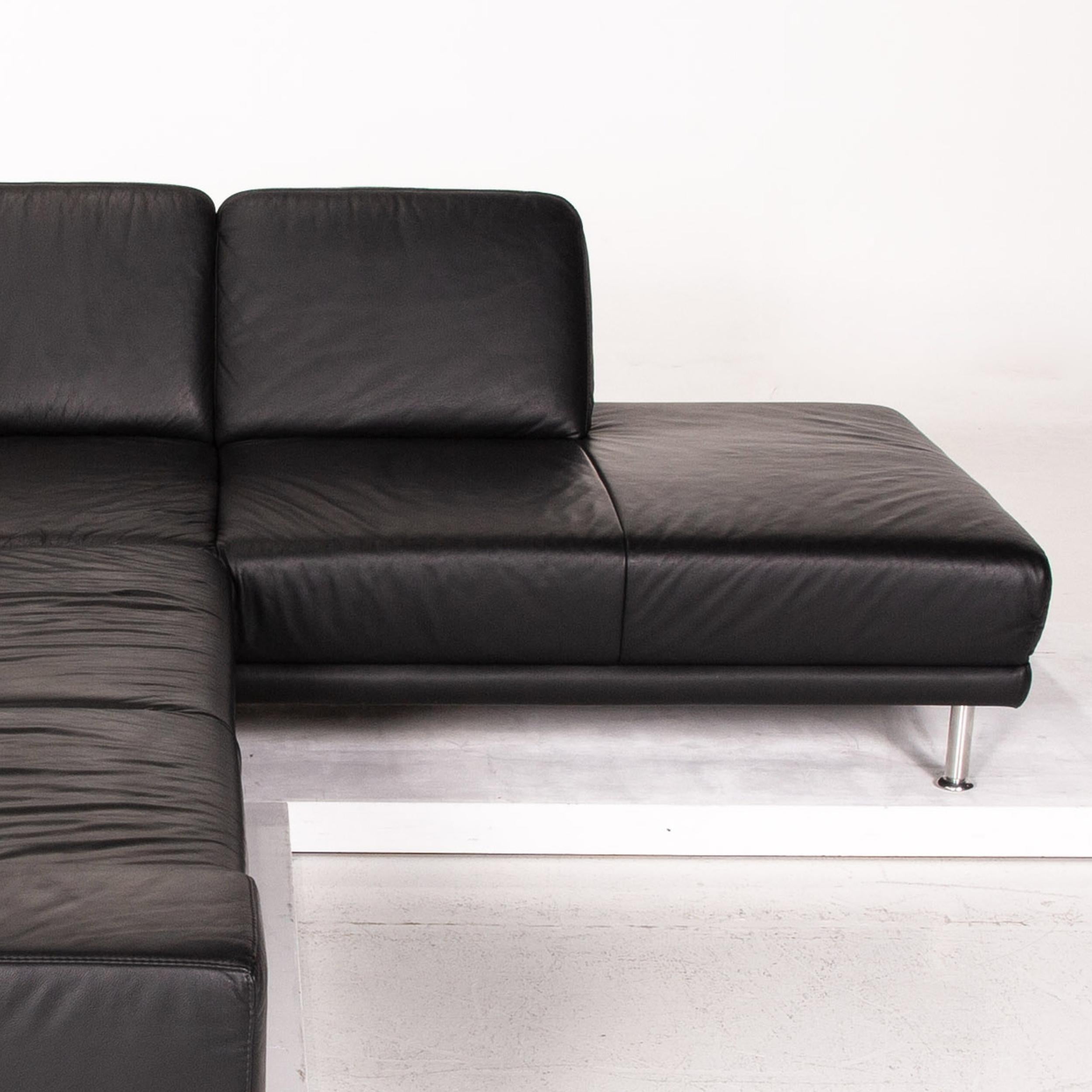 Mondo Leather Corner Sofa Black Sofa Couch For Sale 1