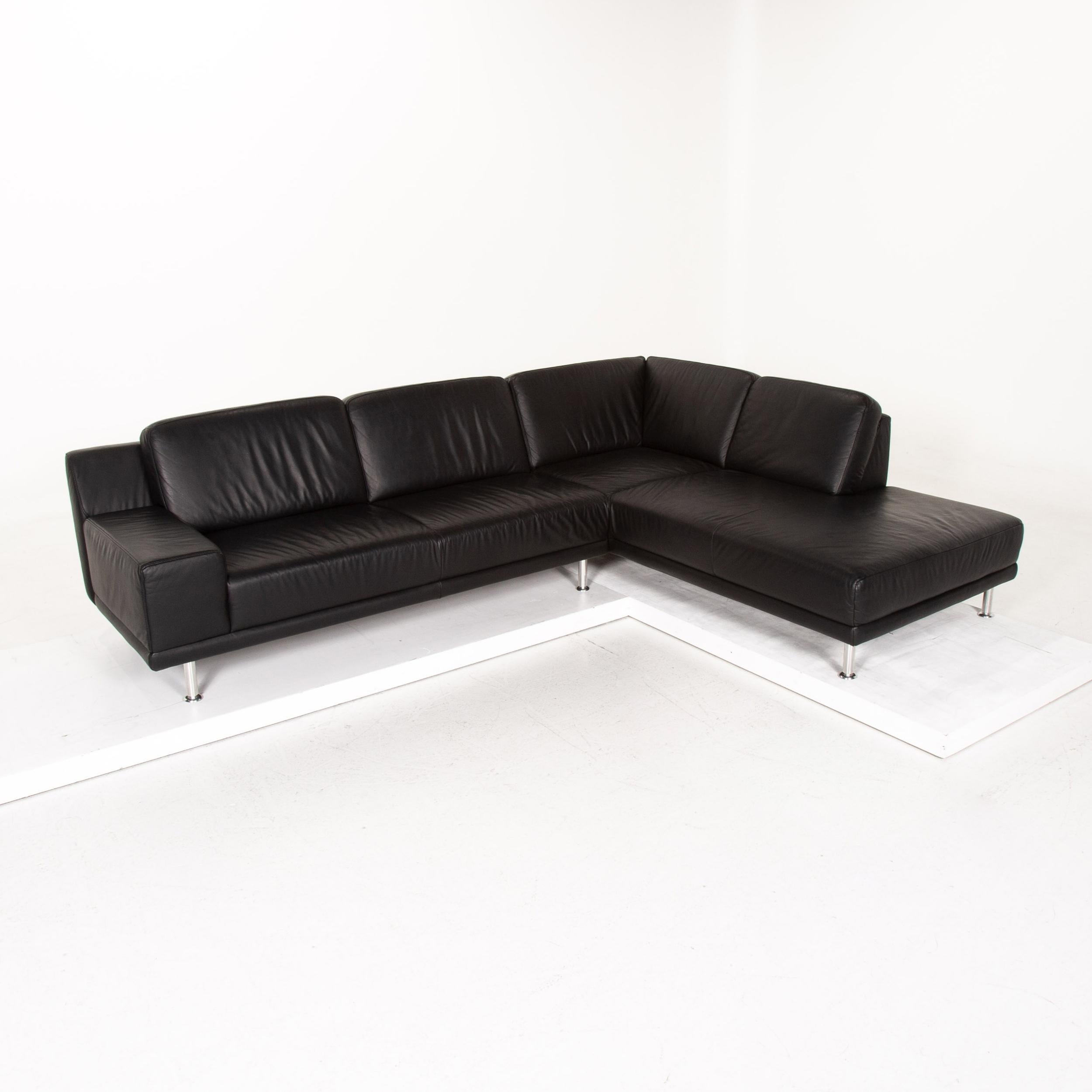 Mondo Leather Corner Sofa Black Sofa Couch For Sale 2