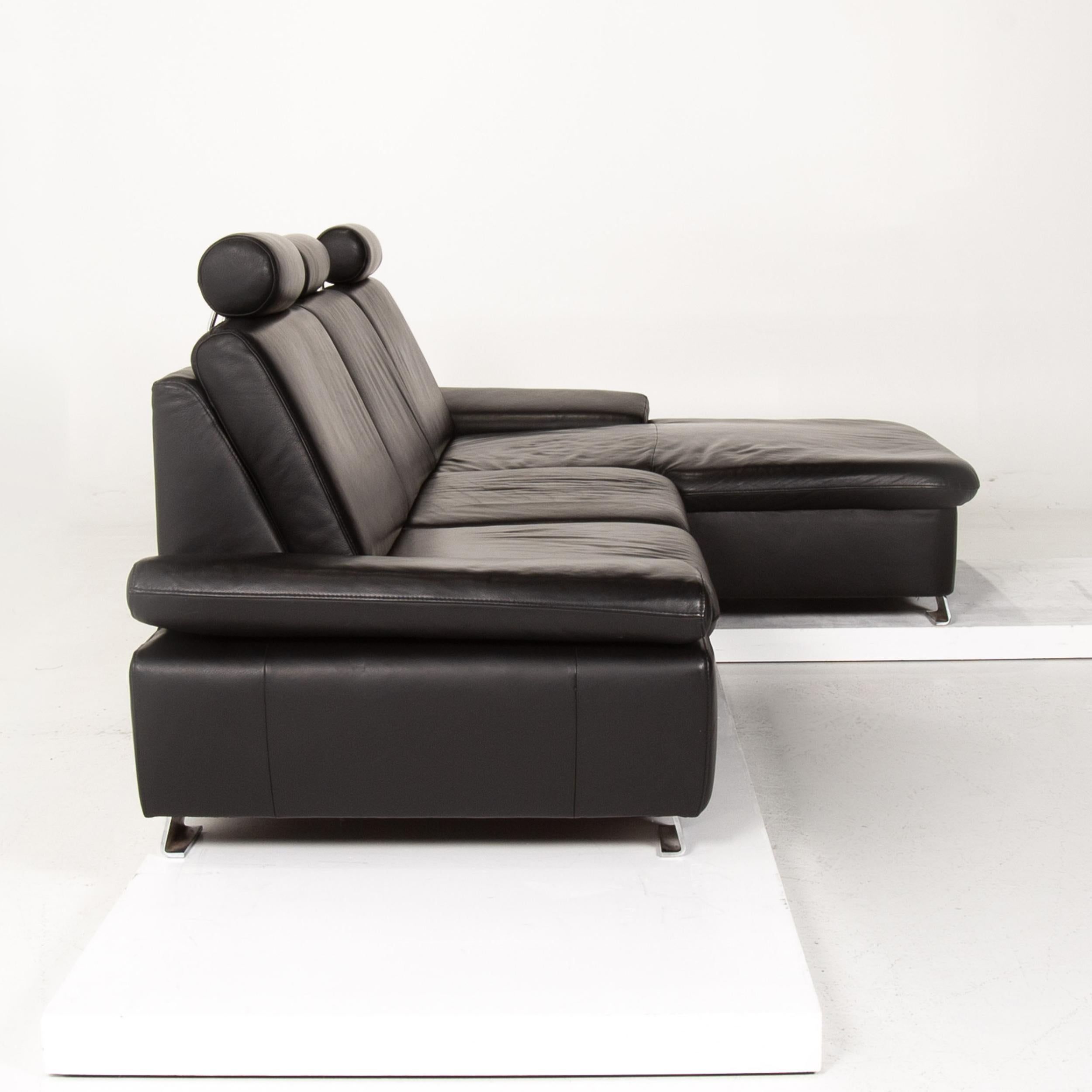 Mondo Leather Corner Sofa Black Sofa Function Sleep Function Sofa Bed Couch For Sale 3
