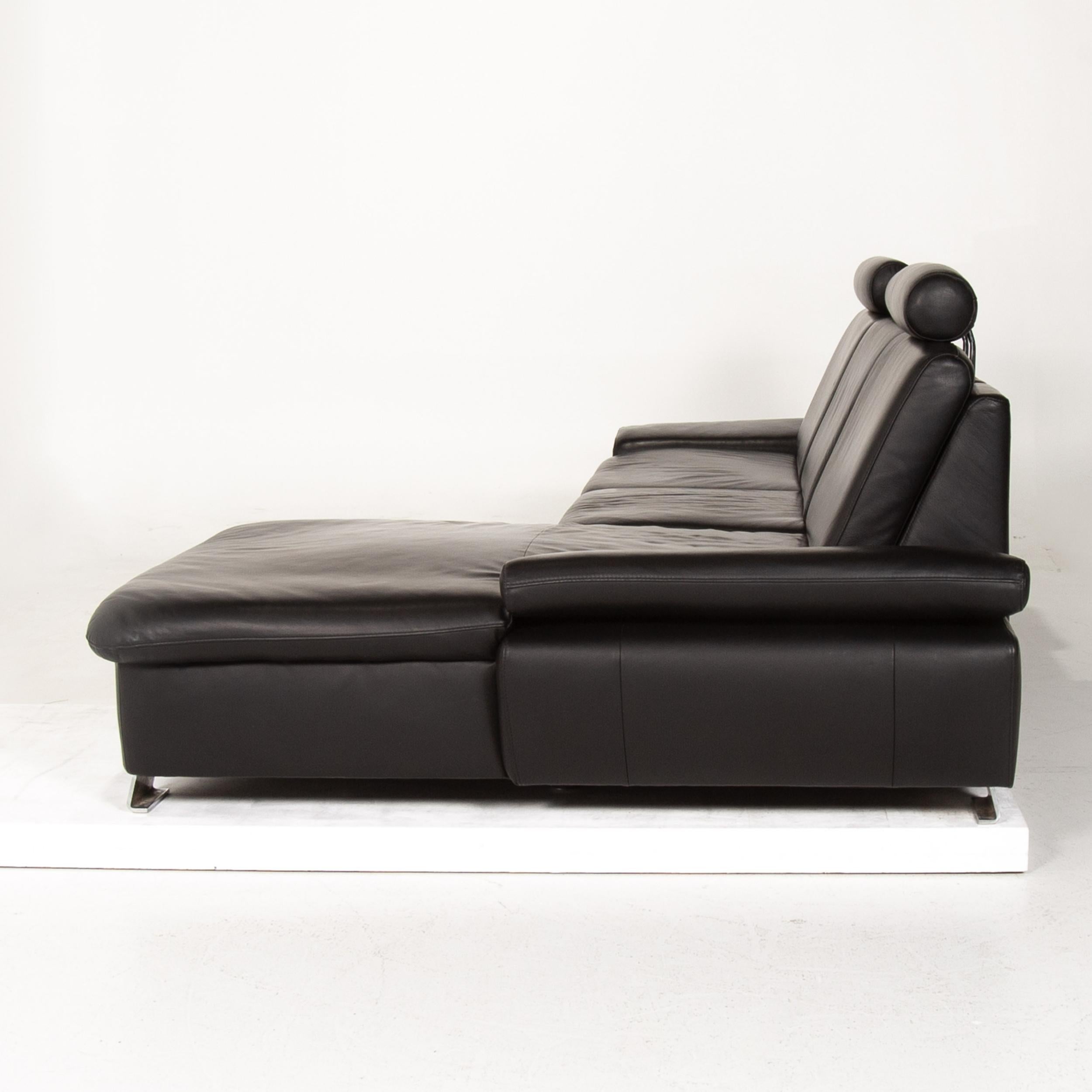 Mondo Leather Corner Sofa Black Sofa Function Sleep Function Sofa Bed Couch For Sale 5
