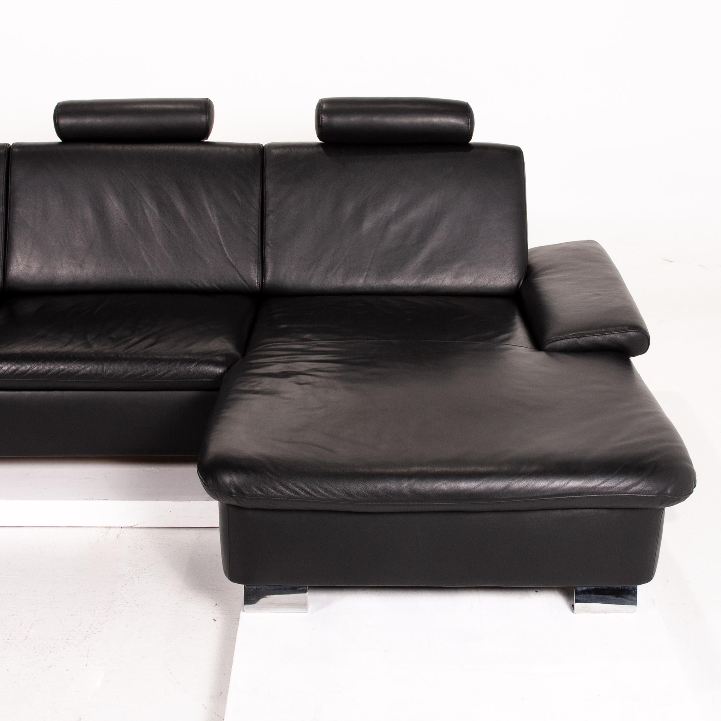 Mondo Leather Corner Sofa Black Sofa Function Sleep Function Sofa Bed Couch For Sale 1