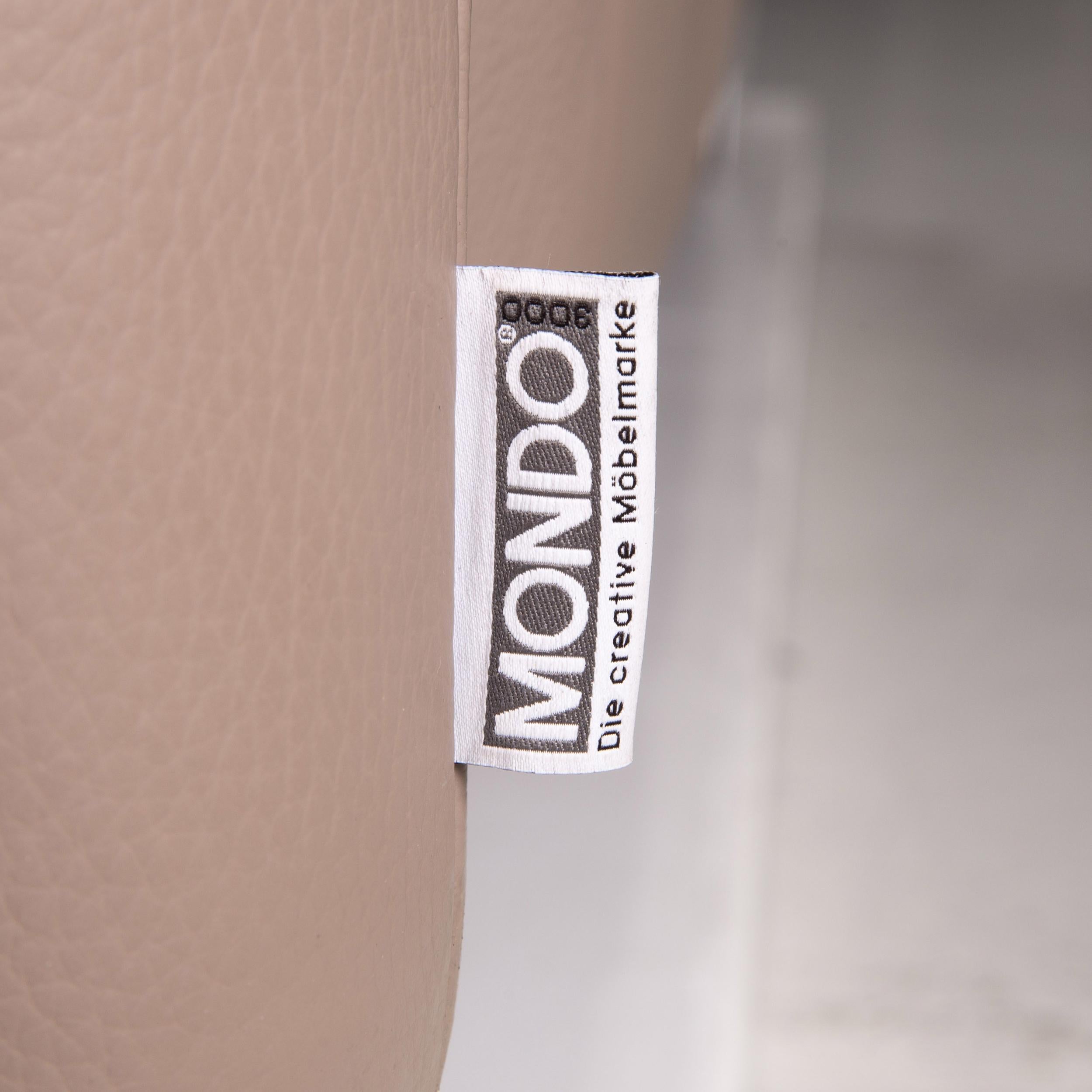 Mondo Leather Sofa Beige Three-Seat Function Couch In Good Condition In Cologne, DE
