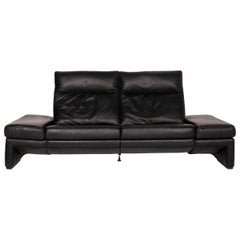 Mondo Leather Sofa Black Three-Seat Electrical Function Relaxation Function