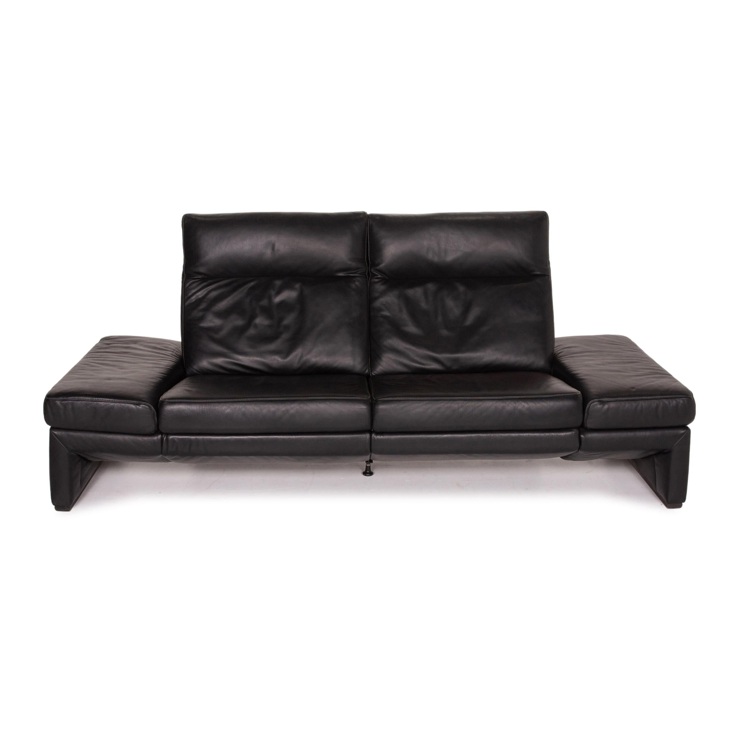Mondo Leather Sofa Black Three-Seat Electrical Function Relaxation Function 4