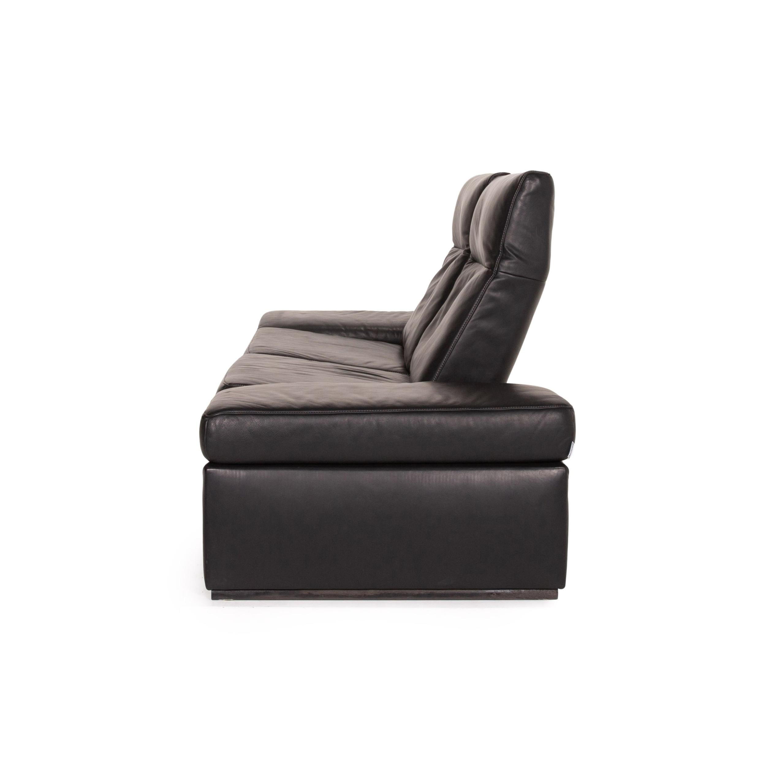 Mondo Leather Sofa Black Three-Seat Electrical Function Relaxation Function 7