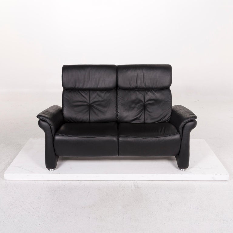 Mondo Leather Sofa Black TwoSeat Couch For Sale at 1stDibs