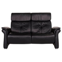 Mondo Leather Sofa Black Two-Seat Couch