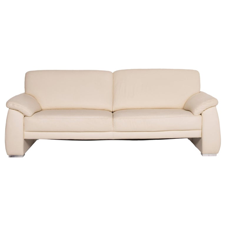 Mondo Leather Sofa Cream Three-Seater For Sale at 1stDibs | mondo sofa