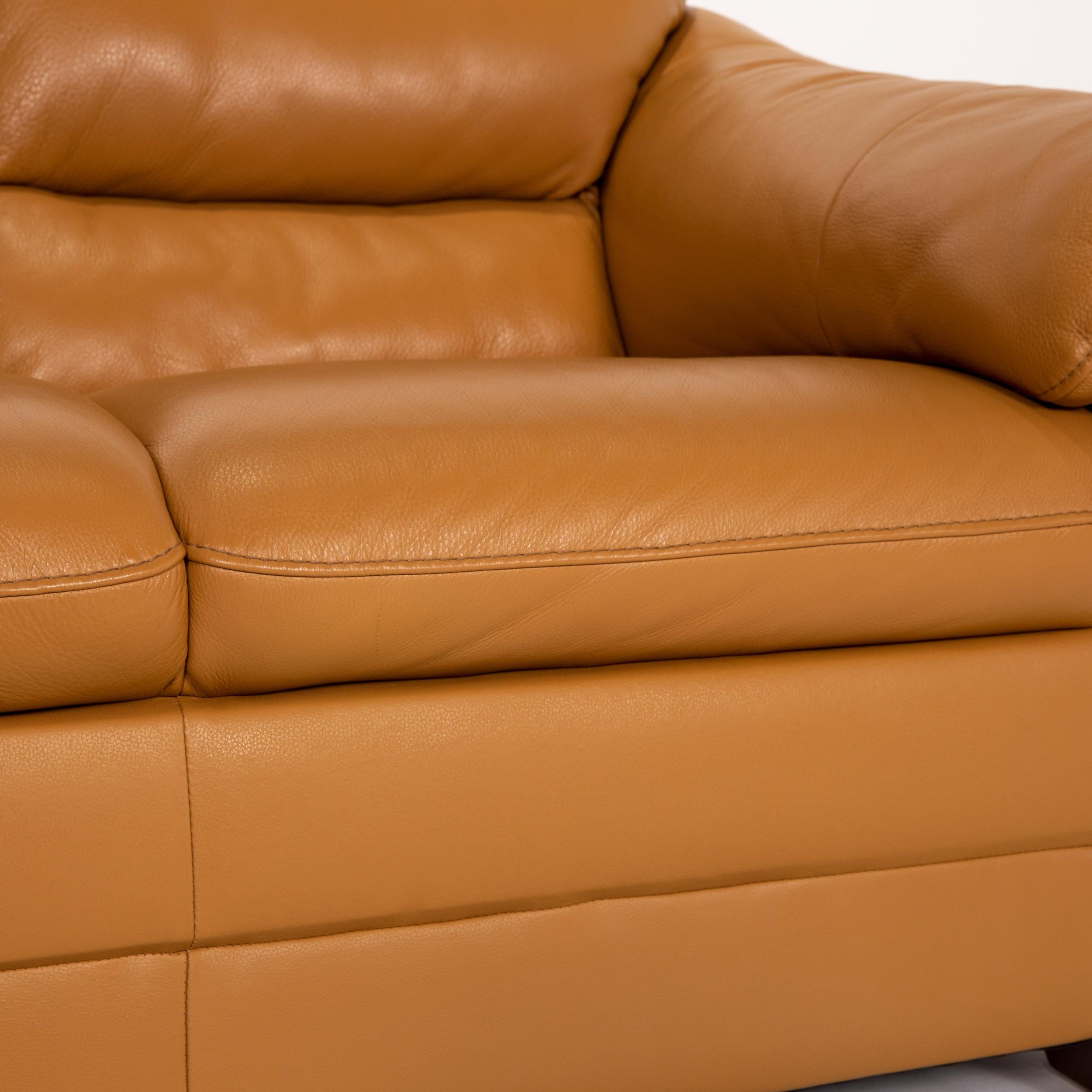 mustard yellow leather couch
