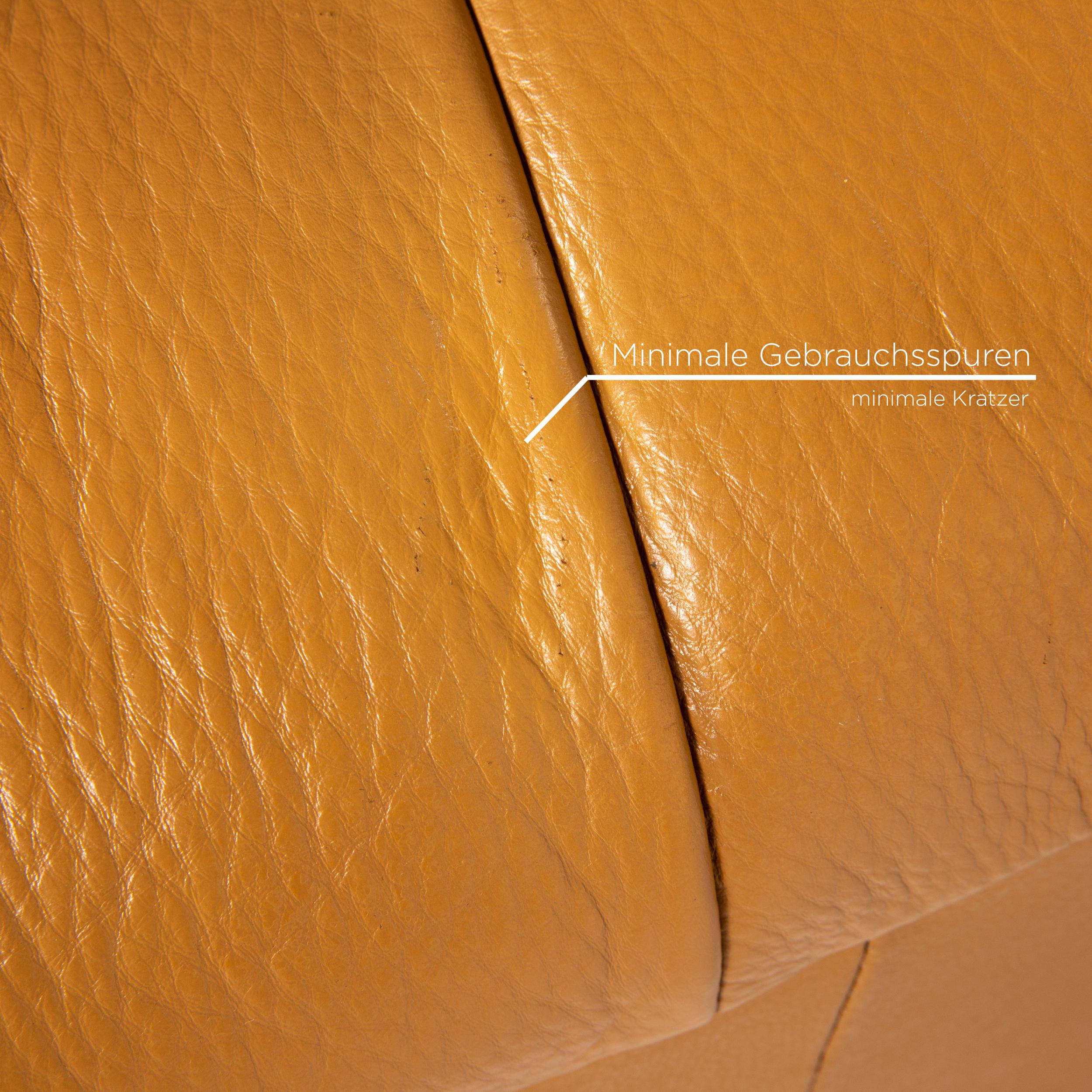 mustard yellow leather sofa