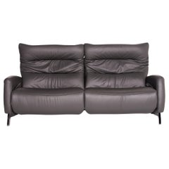 Mondo Recero Leather Sofa Gray Two-Seat Function Relax Function Couch