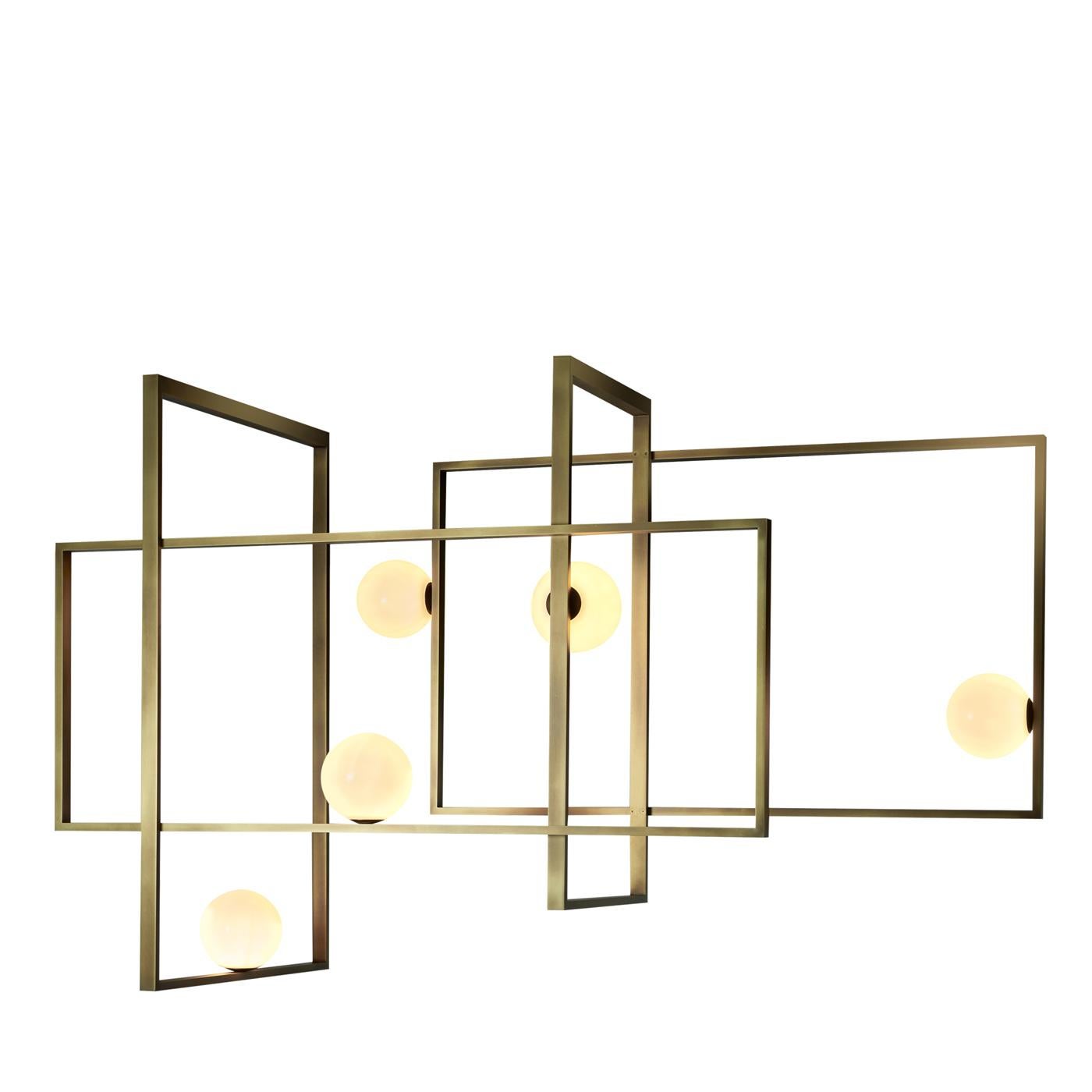 Italiano Lampadario in vetro Mondrian in vendita