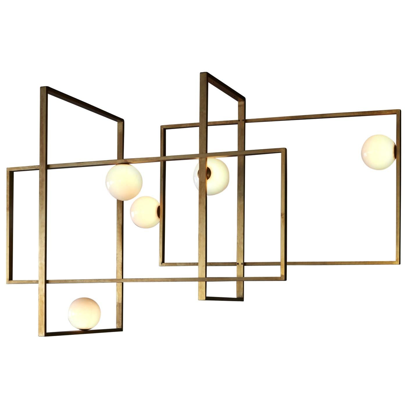 Mondrian Glass Chandelier For Sale