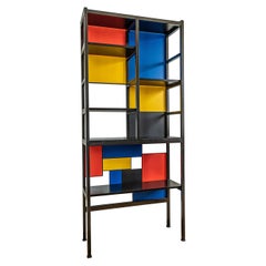 Mondrian Mid-Century Modern Bookcase, Unique Piece