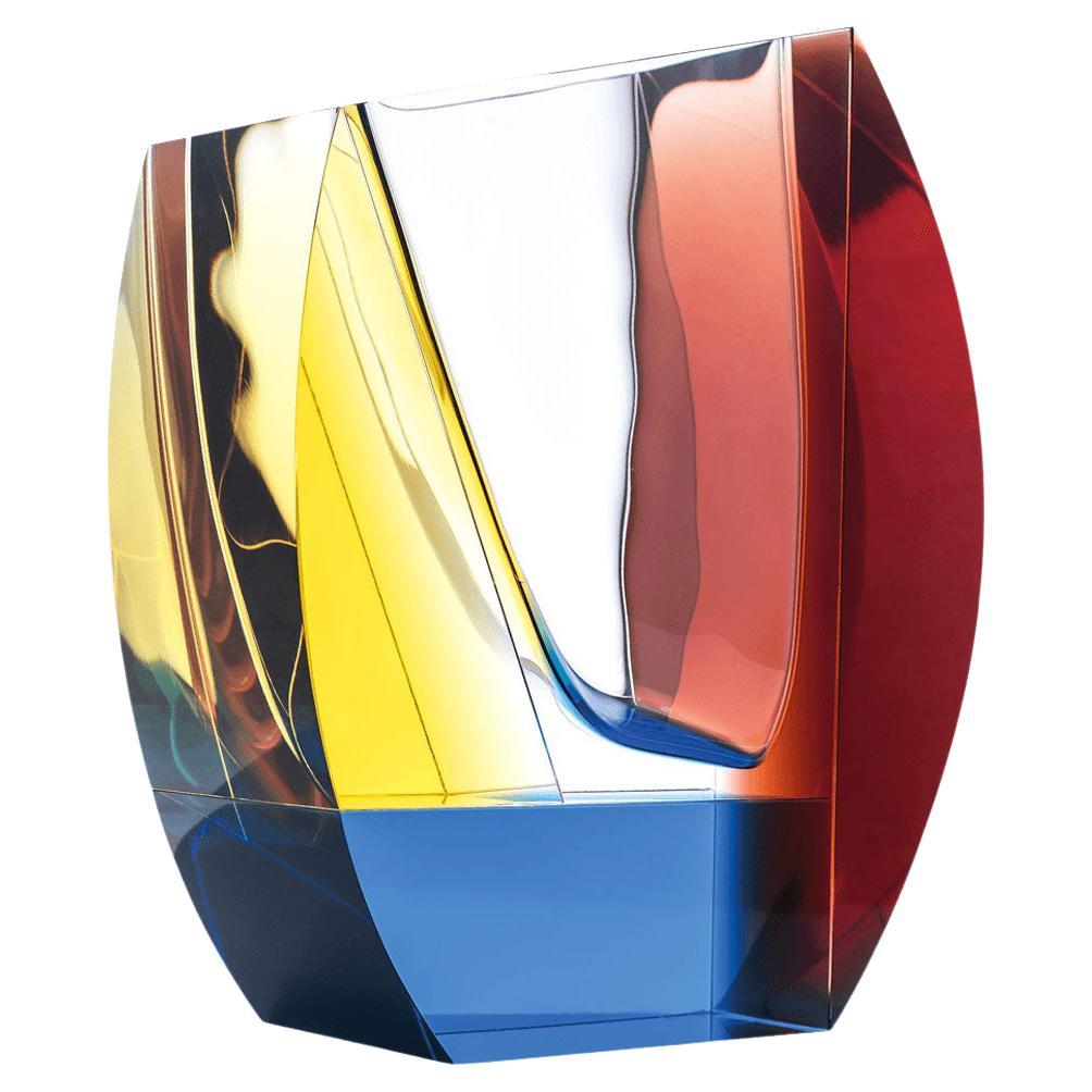 "Mondrian" Moser Crystal Vase For Sale
