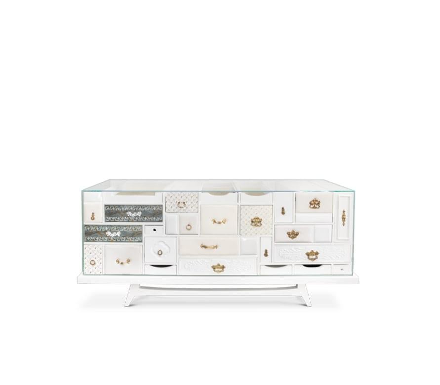 Modern Contemporary Mondrian Lacquered in Wood Sideboard by Boca do Lobo

Modern Contemporary Mondrian Lacquered in Wood Sideboard features a mahogany structure gently involved by an elegant frame of tempered glass. Composed by a set of drawers and