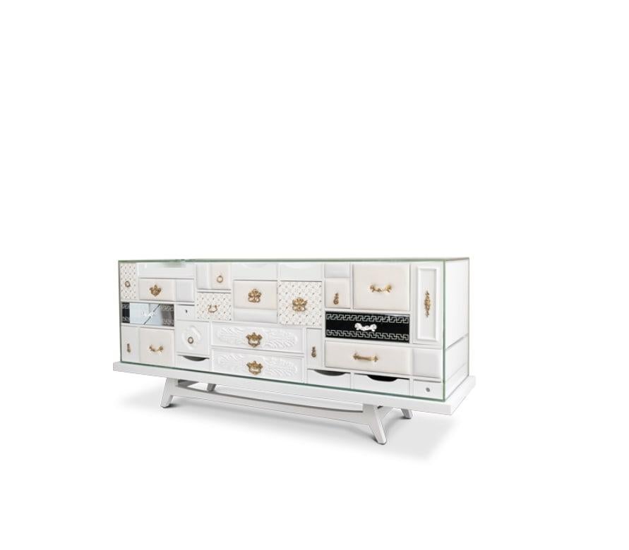 Portuguese Modern Contemporary Mondrian Lacquered in Wood Sideboard by Boca do Lobo For Sale