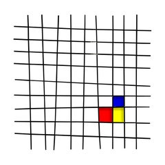 "Mondrian" Original Glass and Metal Wall Sculpture